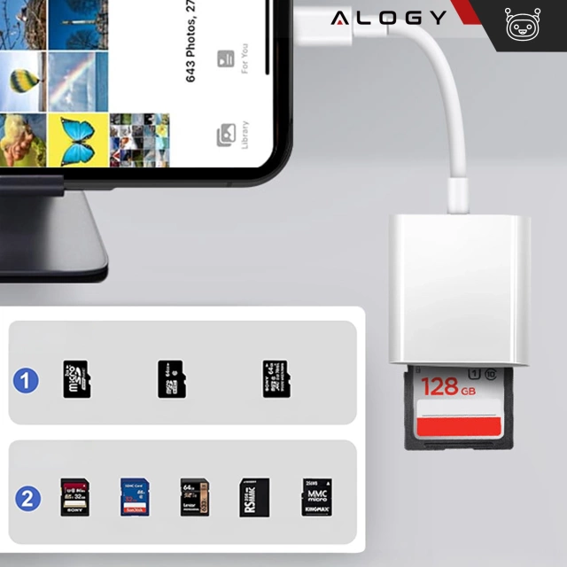 Alogy Čítačka SD Micro Card pre iPhone USB-C adaptér adaptér