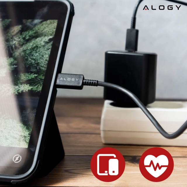 USB-C typ C PD Premium nástěnná nabíječka rychlá 45W 3A kabel typu C 1M Alogy černá