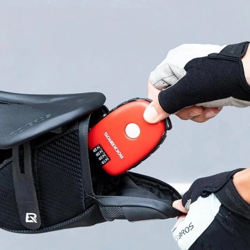 Zámok na bicykel Rockbros 32420981001 s navíjacím lankom - červený