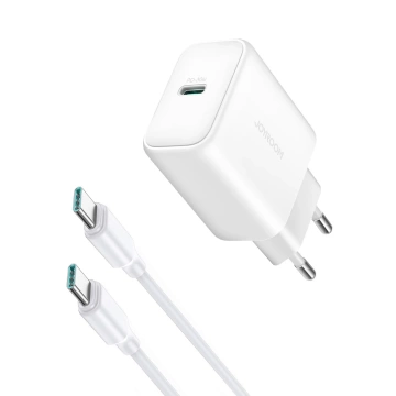 Síťová nabíječka Joyroom USB-C PD 30W QC SFC – bílý kabel USB-C 1m