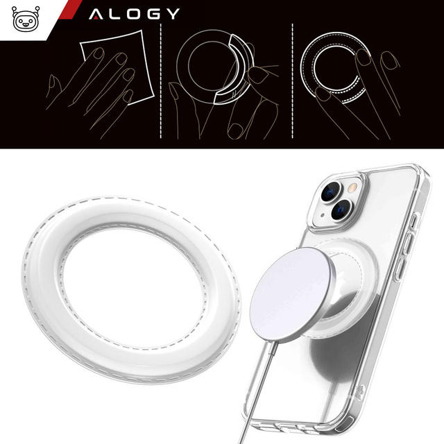 Univerzálna magnetická platňa Držiak na prsteň pre MagSafe Magnetic Ring White
