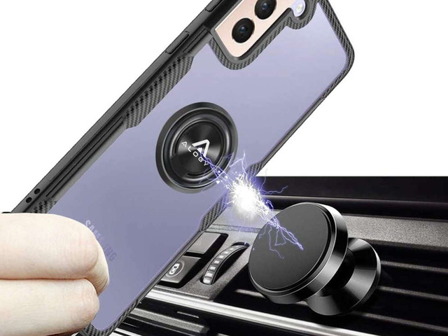 Etui Alogy Ring Holder Clear Armor für Samsung Galaxy S21 Plus schwarz