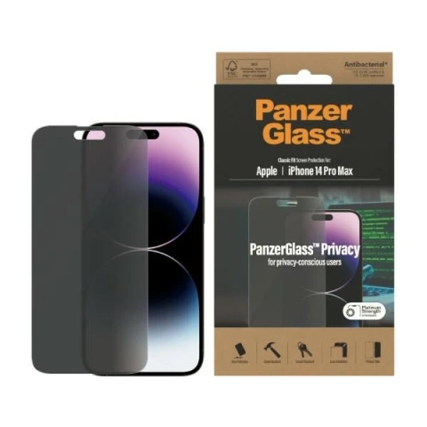 PanzerGlass Classic Fit pre iPhone 14 Pro Max 6,7" Ochrana súkromia Antibakteriálna P2770