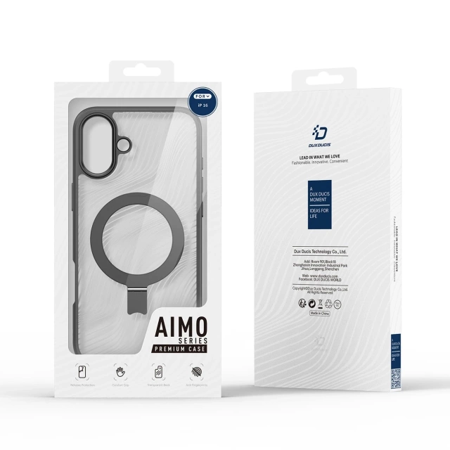 Puzdro Dux Ducis Aimo Mag s MagSafe a stojanom pre iPhone 16 – čierne