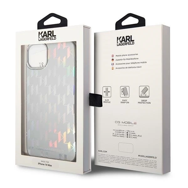 Etui Karl Lagerfeld KLHCP14MLGMMSV3 pro iPhone 14 Plus 6,7" pevný obal Monogram Iridescent