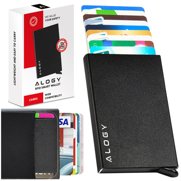 Alogy Anti-Diebstahl-Geldbörse RFID-Smartcard-Halter Schwarz