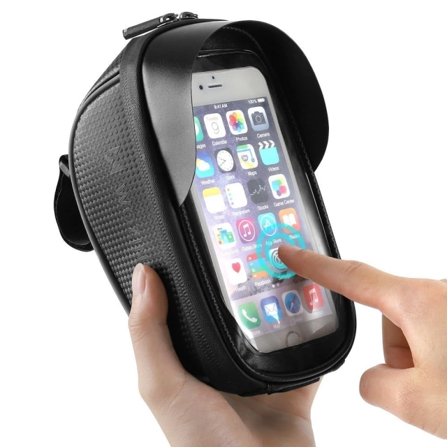 Wozinsky bicycle handlebar bag with phone case 1 l black (WBB16BK)