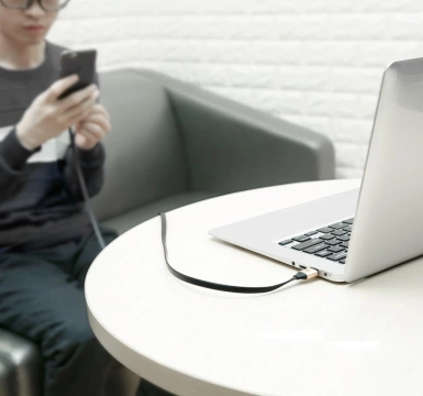Baseus Nimble plochý kábel USB / USB-C kábel s držiakom 2A 0,23M čierny (CATMBJ-01)