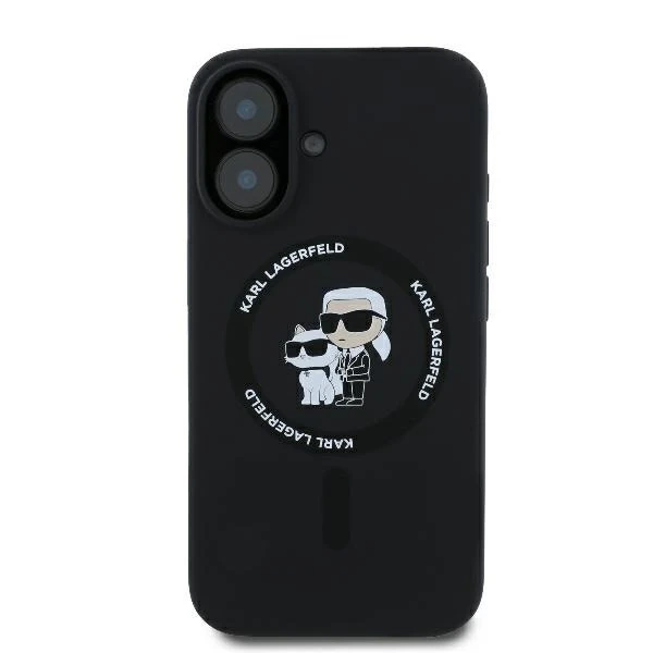 Karl Lagerfeld Hülle für iPhone 16 Plus 6,7" Schwarz MagSafe Hardcase Silikon Karl