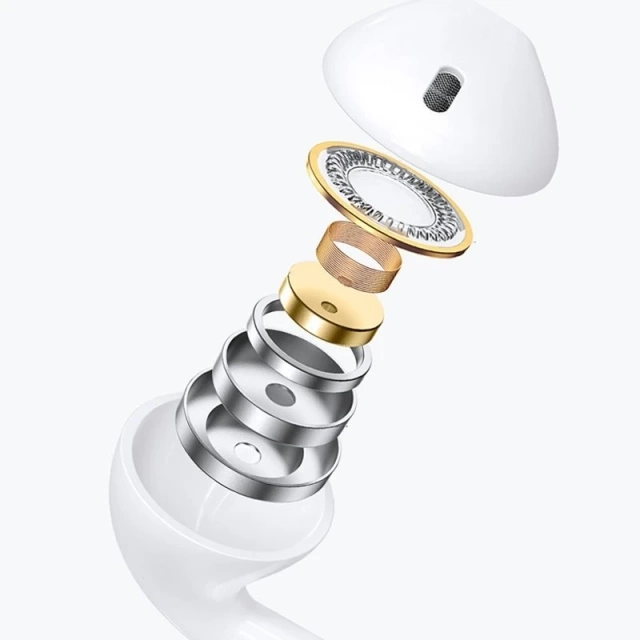 Joyroom Ben Series douszne słuchawki przewodowe Lightning z pilotem i mikrofonem bialy (JR-EP3)