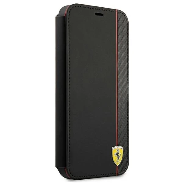 Ferrari iPhone 13 mini 5.4" phone case black/black book On Track Carbon Stripe