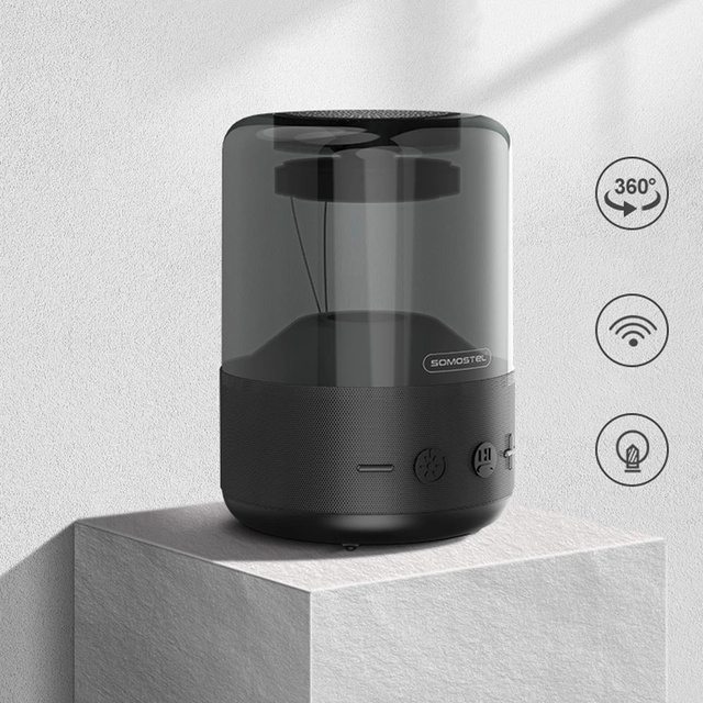 Bezdrátový přenosný reproduktor Somostel Bluetooth BT 5.0 H210 LED RGB AUX TF černý