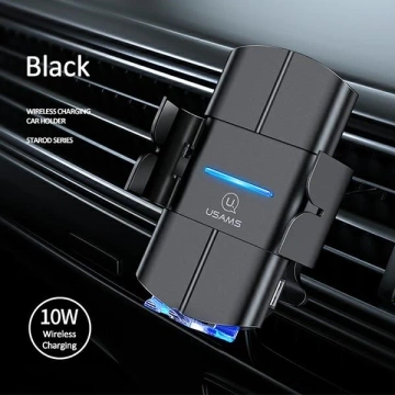 USAMS US-CD133 10W Автоматичний індукційний автомобільний тримач для телефону для вентиляційного отвору. Starod CD133ZJ01 чорний/чорний