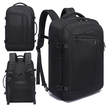 Bange Waterproof Backpack for Laptop 17" City Travel 47x29x17 cm for Work Airplane Men's Women's with 3 Organizers Black
