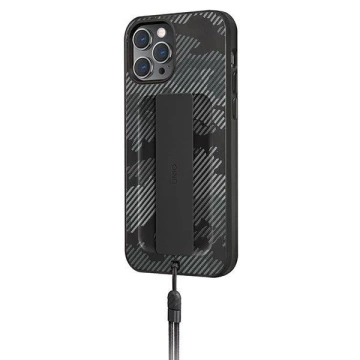 UNIQ case Heldro iPhone 12/12 Pro 6.1" black camo/charcoal camo Antimicrobial