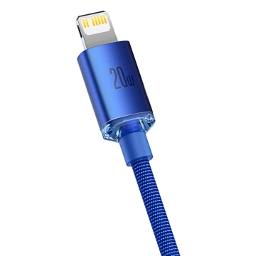 Kábel Baseus Crystal Shine Series USB kábel pre rýchle nabíjanie a prenos dát USB typu C - Lightning 20W 2m modrý (CAJY000303)