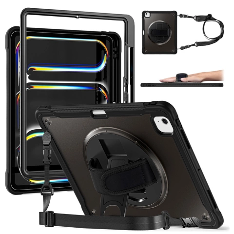 360 Armored Case with Pencil Holder for Apple iPad Air 11" (2024,2025) / Air 10.9" (2020,2022) / Pro 11 (2018) Alogy Pirate 360 ​​Case Tablet Case Black