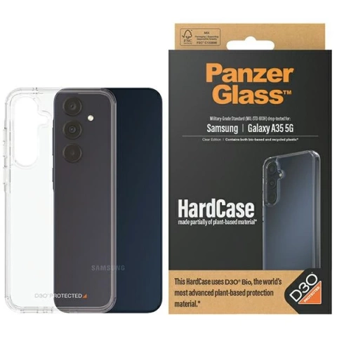 Pouzdro PanzerGlass HardCase D3O pro Samsung Galaxy A35 5G, 3x, vojenská kvalita, černá