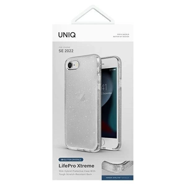 UNIQ pouzdro LifePro Xtreme iPhone SE 2022 / SE 2020/7/8 průhledné / pozlátko čiré