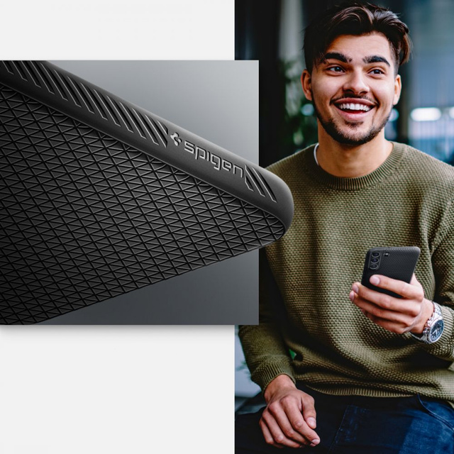 Spigen Liquid Air Hülle für Samsung Galaxy S22 Mattschwarz