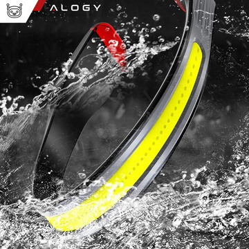 2x COB LED čelovka na beh na bicykli, výkonná, dobíjacia, USB typ C, čelovka Alogy, IPX4, čierna