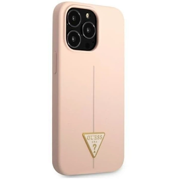 Guess GUHCP13XSLTGP case for Apple iPhone 13 Pro Max 6.7" pink/pink hardcase Silicone Triangle