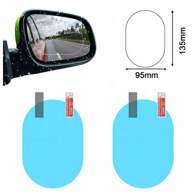 2x Nano Raincover Anti-Fog pro boční zrcátka auta 135x95mm