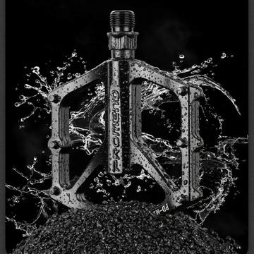 Platform bicycle pedals for MTB bicycles, aluminum 9/16" Black aluminum set [2 pcs.]