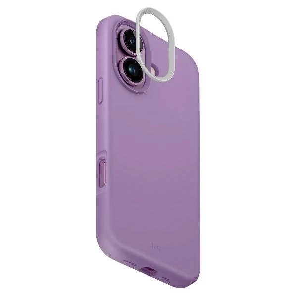 Etui UNIQ Lino Hue do iPhone 16 MagClick Różowe Silikonowe