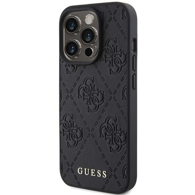 Original GUESS Hardcase GUHCP15LP4EPMK Case for iPhone 15 PRO (Quilted 4G Classic / black)