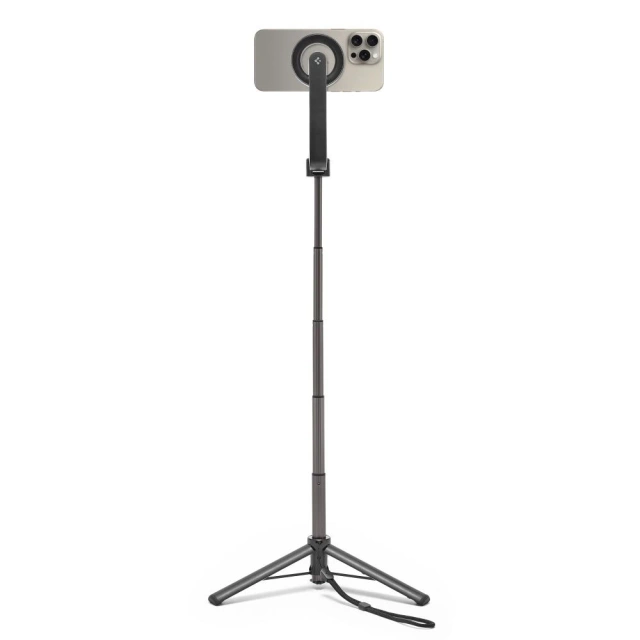Selfie Stick Stick Stativ Spigen S571W MagSafe Bluetooth Držák telefonu Fotografie Dálkové ovládání Black