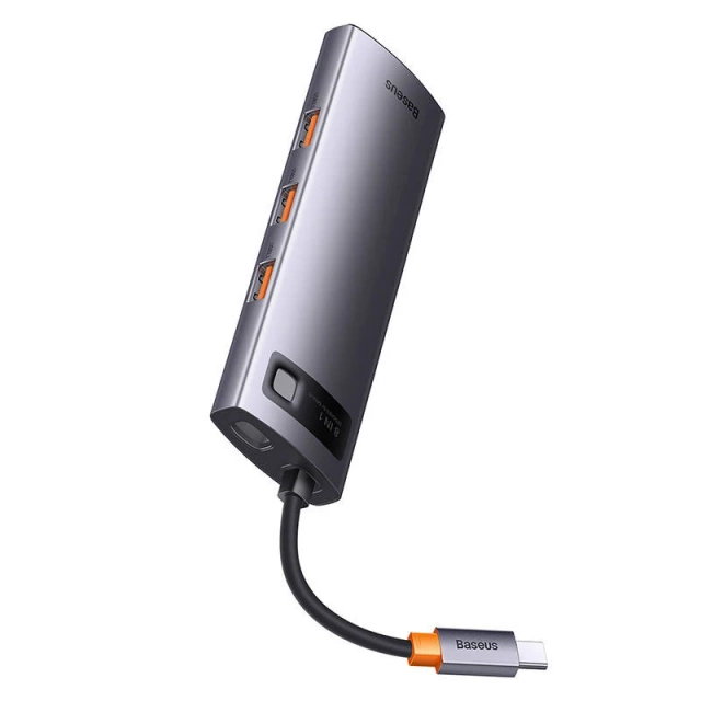 Концентратор 8w1 Baseus StarJoy Series, USB-C до HDMI 3 x USB 3.1 USB-C PD RJ45 microSD/SD