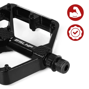 MTB aluminum platform bicycle pedals, set of 2, Aluminum Black