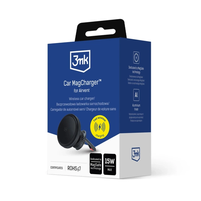 Autohalterung mit MagSafe 3mk Car MagCharger™ für Airvent