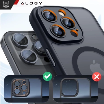 Pouzdro pro Apple iPhone 12 Pro Alogy MagSafe Hybrid Matte Case Matný kryt s ochranou objektivu černé sklo