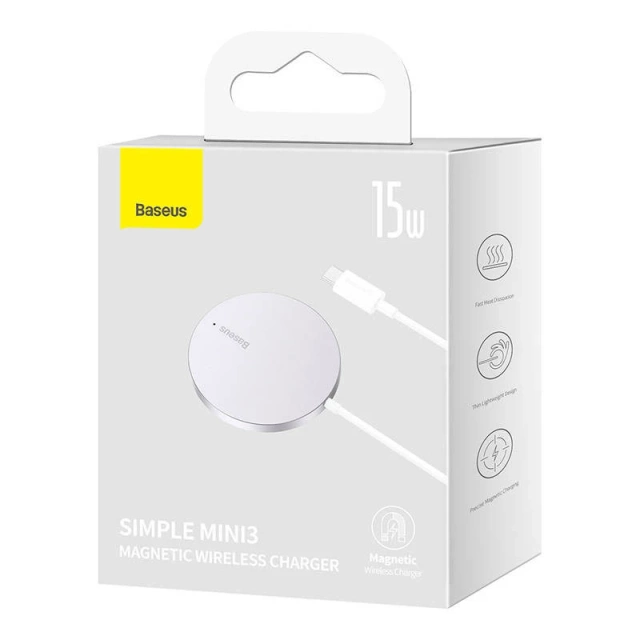 Baseus Simple Mini3 15W magnetic induction charger (silver)