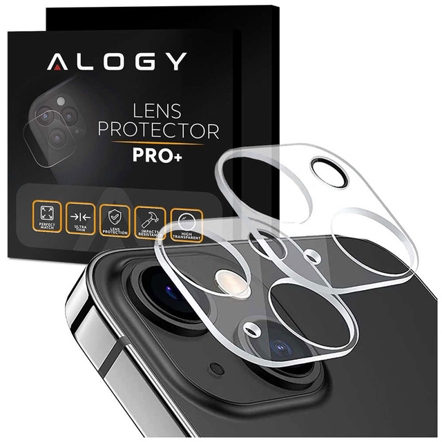 2x Szkło na obiektyw aparat do iPhone 15 / 15 Plus Alogy lens clear przezroczyste