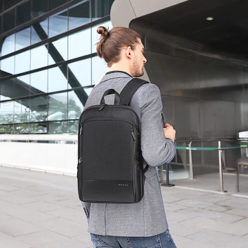 Водонепроникний рюкзак Bange для ноутбука 15.6", city traveler, 45х30х16 см, для роботи, літака, чоловічий, жіночий, з USB портом Чорний