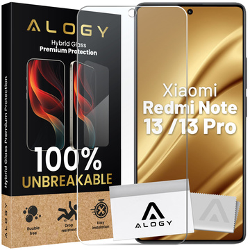 Гібридне скло для Xiaomi Redmi Note 13 / Note 13 Pro Захисне покриття для екрану Alogy Flexi Glass 9H Case Friendly Flat Screen Protector