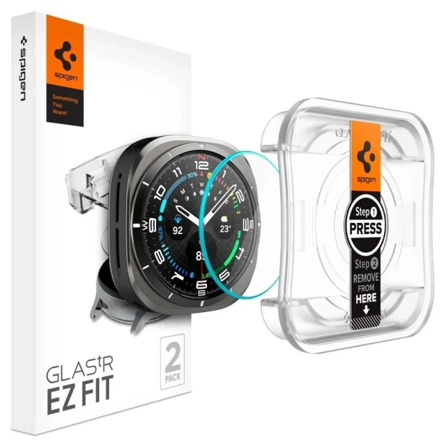 Tempered Glass Spigen Glas.Tr ”EZ-FIT” 2-Pack for Samsung Galaxy Watch Ultra (47mm) Clear