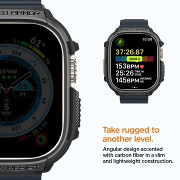 Etui ochronne Spigen Rugged Armor do Apple Watch Ultra (49mm) Matte Black