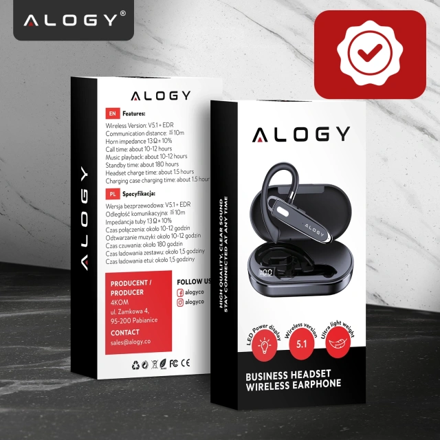 Bezdrôtový headset pre Bluetooth 4.0 hovory do auta headset s displejom V8 Black