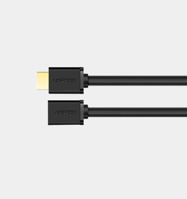 Cable UGREEN extension cable HDMI (female) - HDMI (male) 19 pin 1.4v 4K 60Hz 30AWG 2m black (10142)
