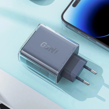 Nabíječka Acefast A45 GaN 65W se 3 porty (1x USB, 2x USB-C) zelená