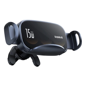 Baseus LightChaser Car Holder with Triple Coil Wireless Charger - Black