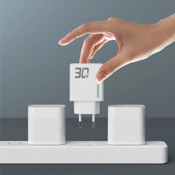Dudao A30EU GaN nástenná nabíjačka 30W USB-A / USB-C - biela