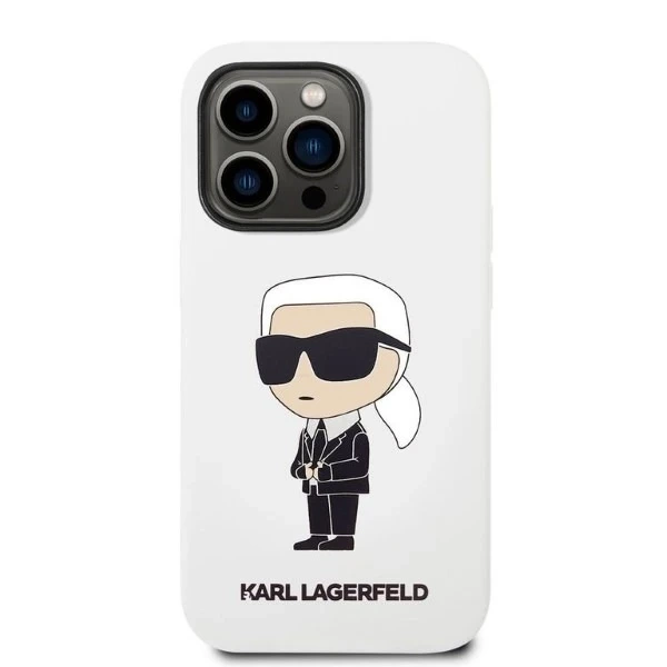 Karl Lagerfeld KLHCP14XSNIKBCH case for iPhone 14 Pro Max 6.7" hardcase Silicone Ikonik white/white