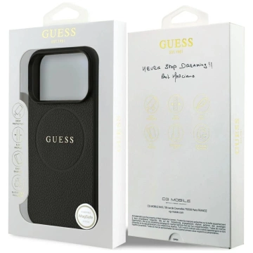 Etui do iPhone 17 Pro Guess Grained Ring MagSafe Black