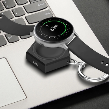Nabíječka klíčenky pro hodinky Samsung Galaxy Watch magnetická indukce 2,5 W s přívěskem klíčenka černá