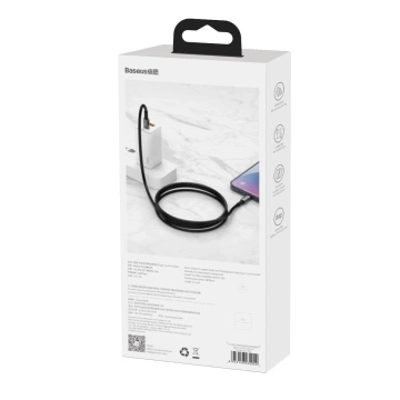 Baseus Tungsten Gold kábel USB-C na USB-C, 100 W, 2 m (čierny)